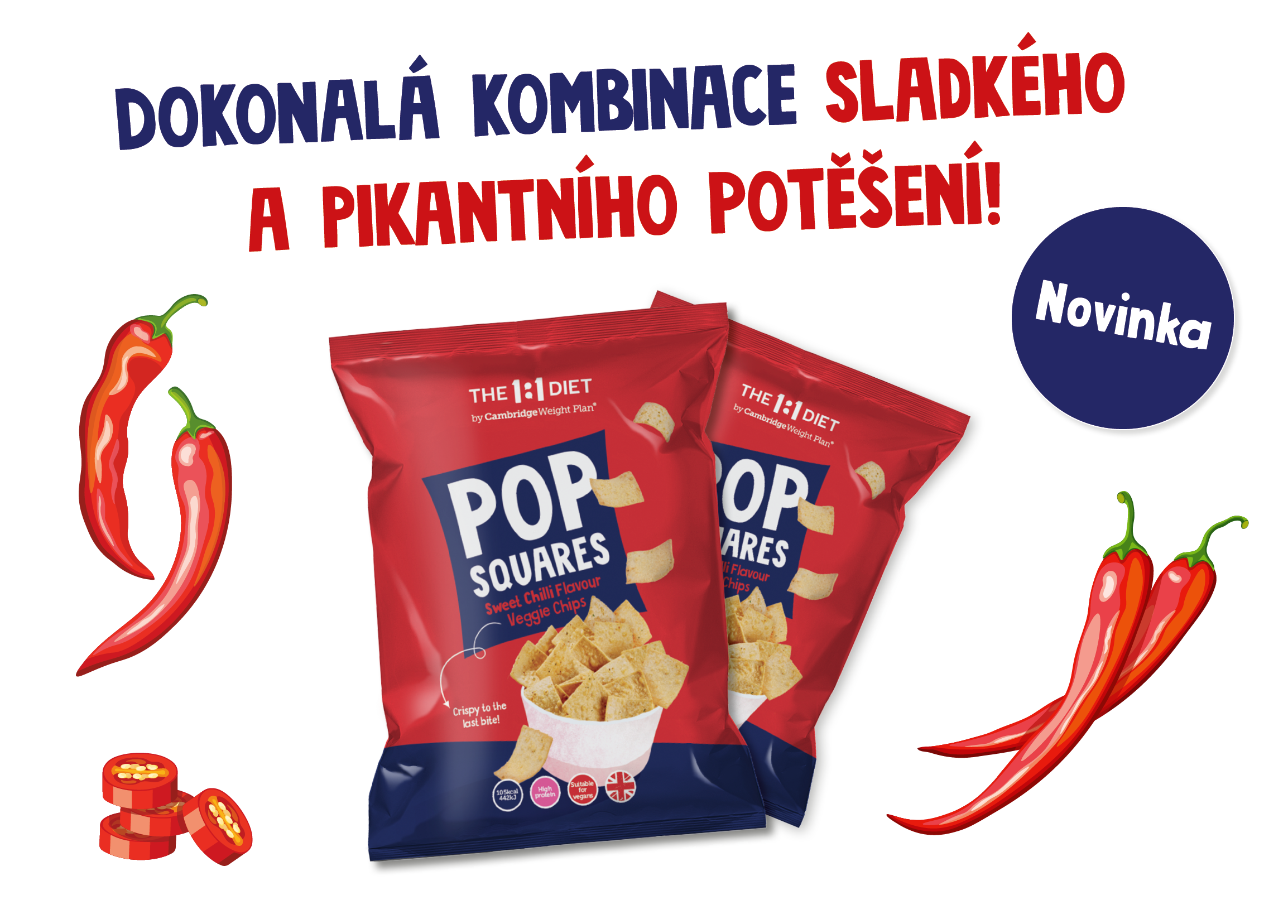 Proteinové chipsy – příchuť sweet chilli